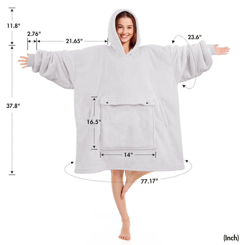 Narecte Cozy Oversized Blanket Hoodie Wearable Blanket Adults Soft Hooded Blanket Hoodie Birthday Gifts for Women Christmas