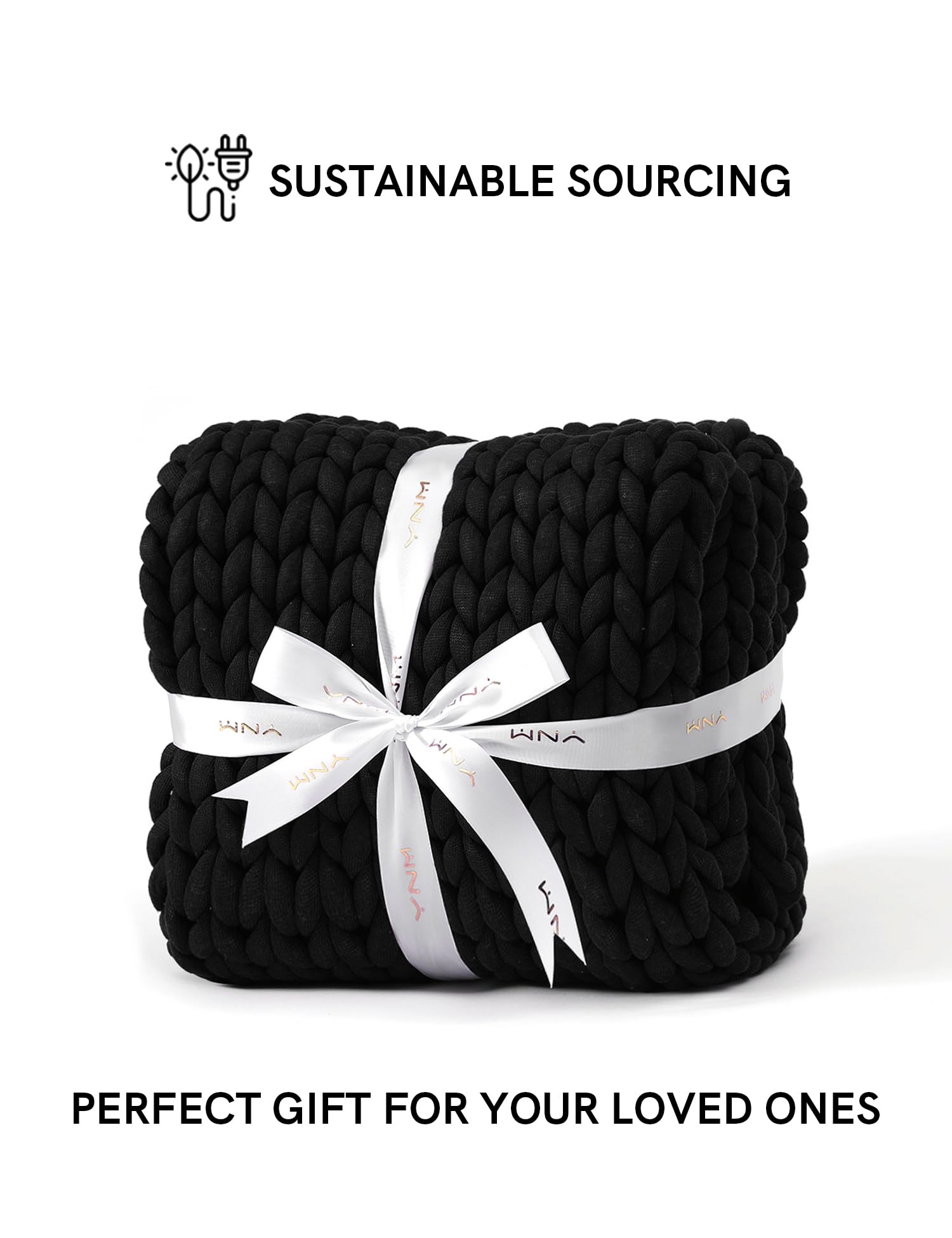 YnM Chunky Throw Blanket, Medium-Weight, Hand Knitted, Skin Friendly, Ventilated and Breathable, Machine Washable, Home Décor Piece for Couch, Sofa and Bed (Atlantis Blue, 40x50 Inch)