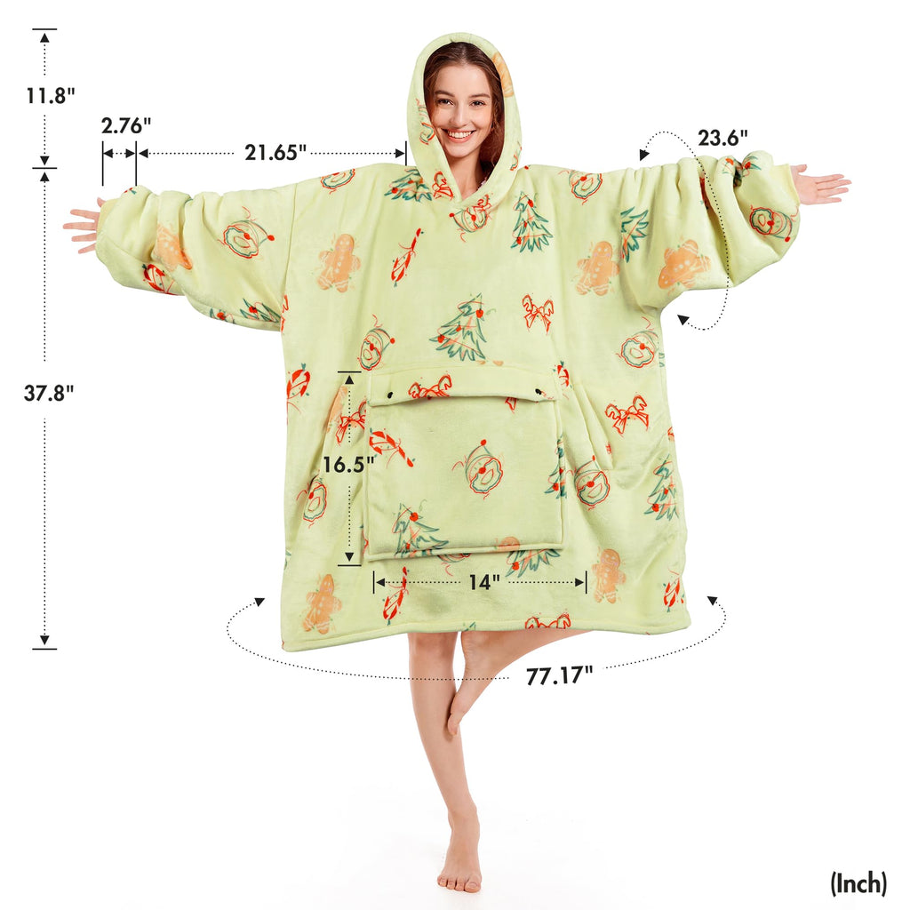 Narecte Cozy Oversized Blanket Hoodie Wearable Blanket Adults Soft Hooded Blanket Hoodie Birthday Gifts for Women Christmas