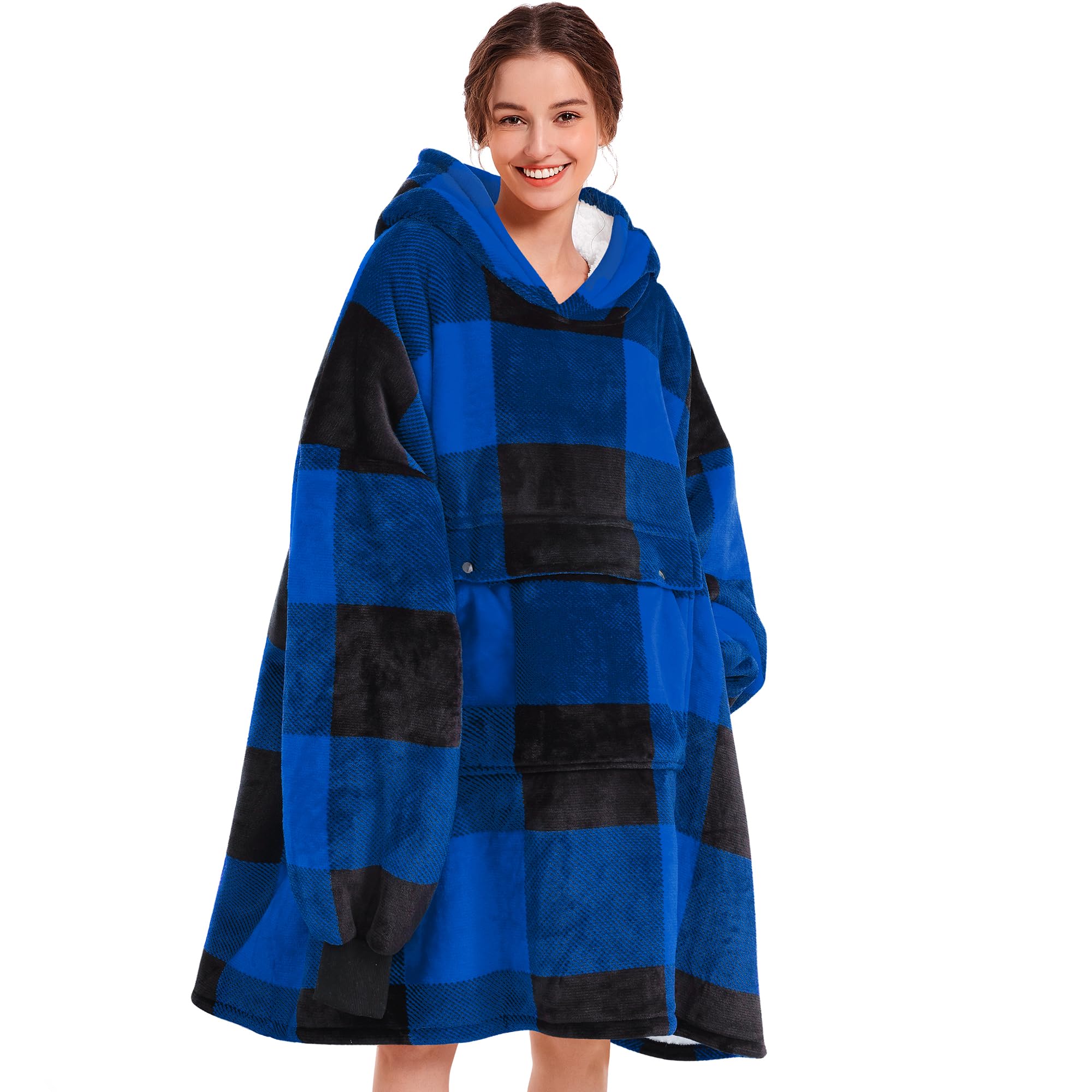 Narecte Cozy Oversized Blanket Hoodie Wearable Blanket Adults Soft Hooded Blanket Hoodie Birthday Gifts for Women Christmas