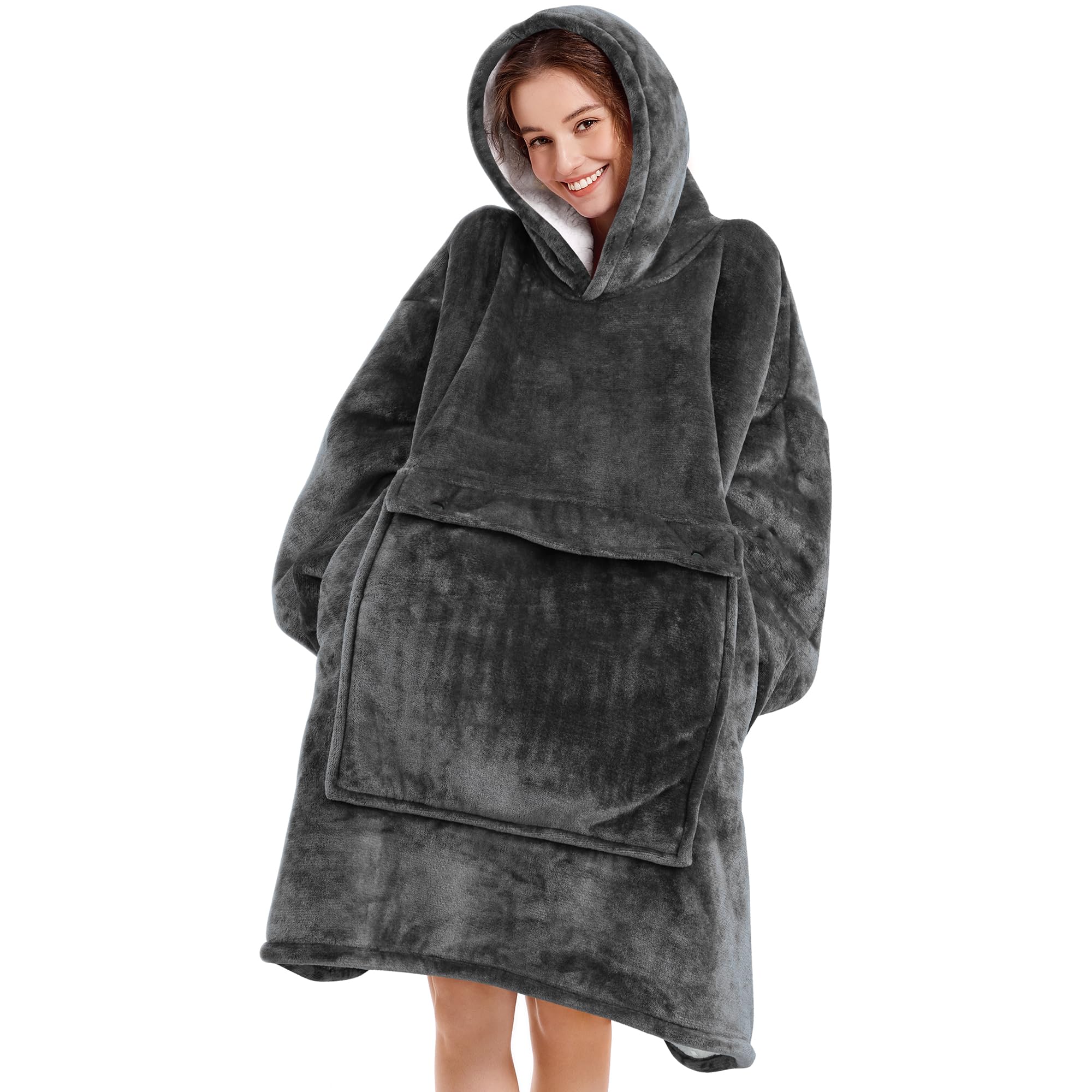 Narecte Cozy Oversized Blanket Hoodie Wearable Blanket Adults Soft Hooded Blanket Hoodie Birthday Gifts for Women Christmas