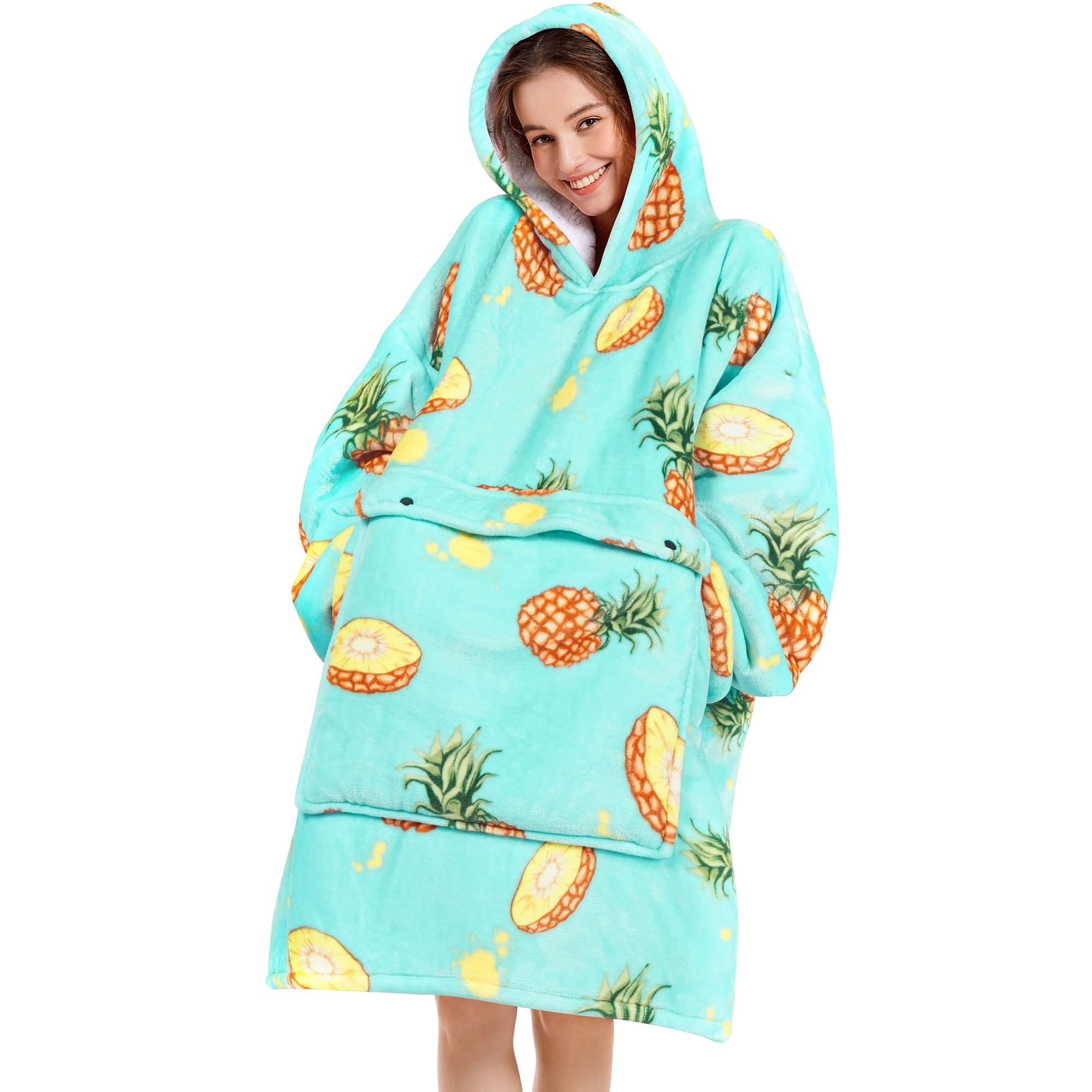 Narecte Cozy Oversized Blanket Hoodie Wearable Blanket Adults Soft Hooded Blanket Hoodie Birthday Gifts for Women Christmas