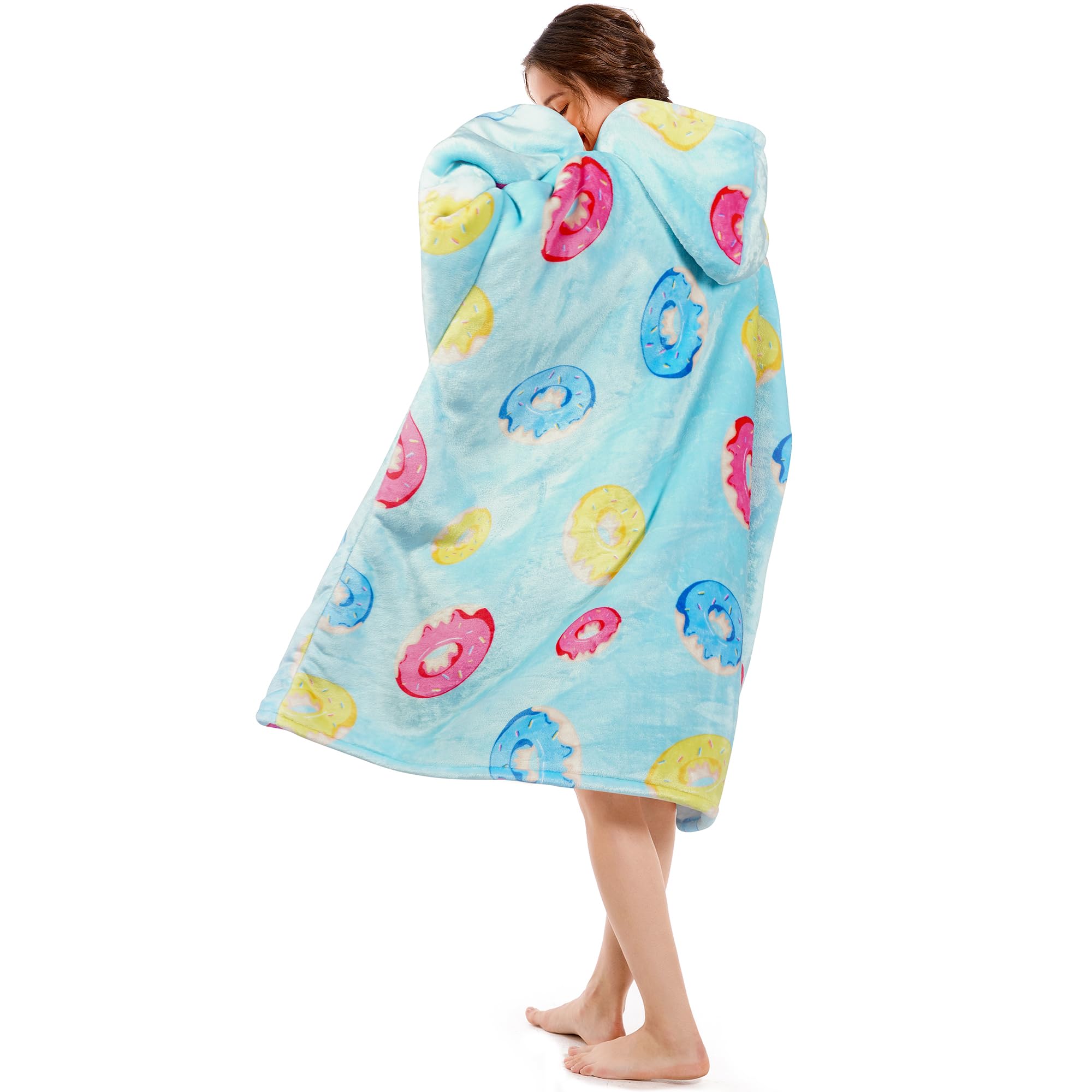 Narecte Cozy Oversized Blanket Hoodie Wearable Blanket Adults Soft Hooded Blanket Hoodie Birthday Gifts for Women Christmas