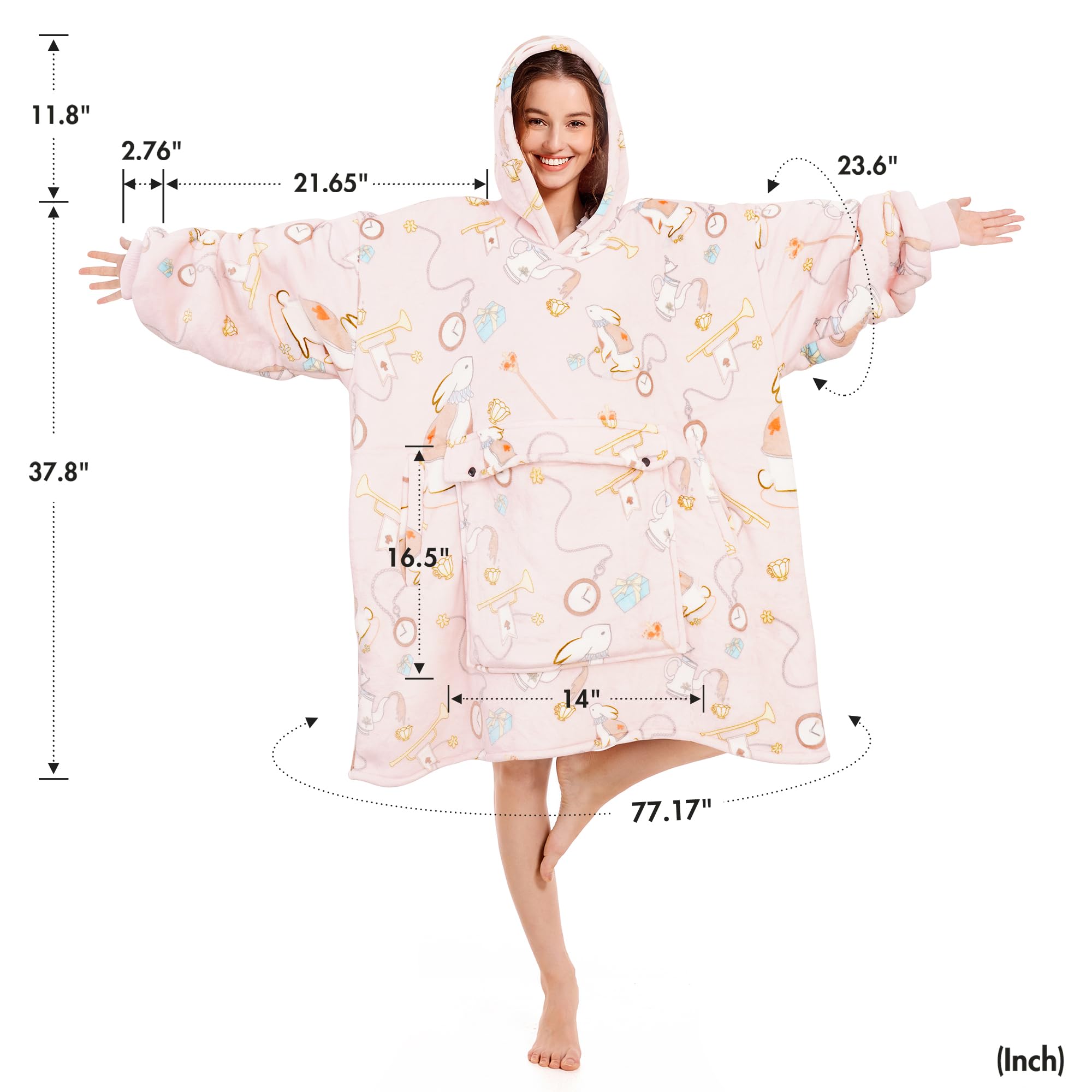 Narecte Cozy Oversized Blanket Hoodie Wearable Blanket Adults Soft Hooded Blanket Hoodie Birthday Gifts for Women Christmas
