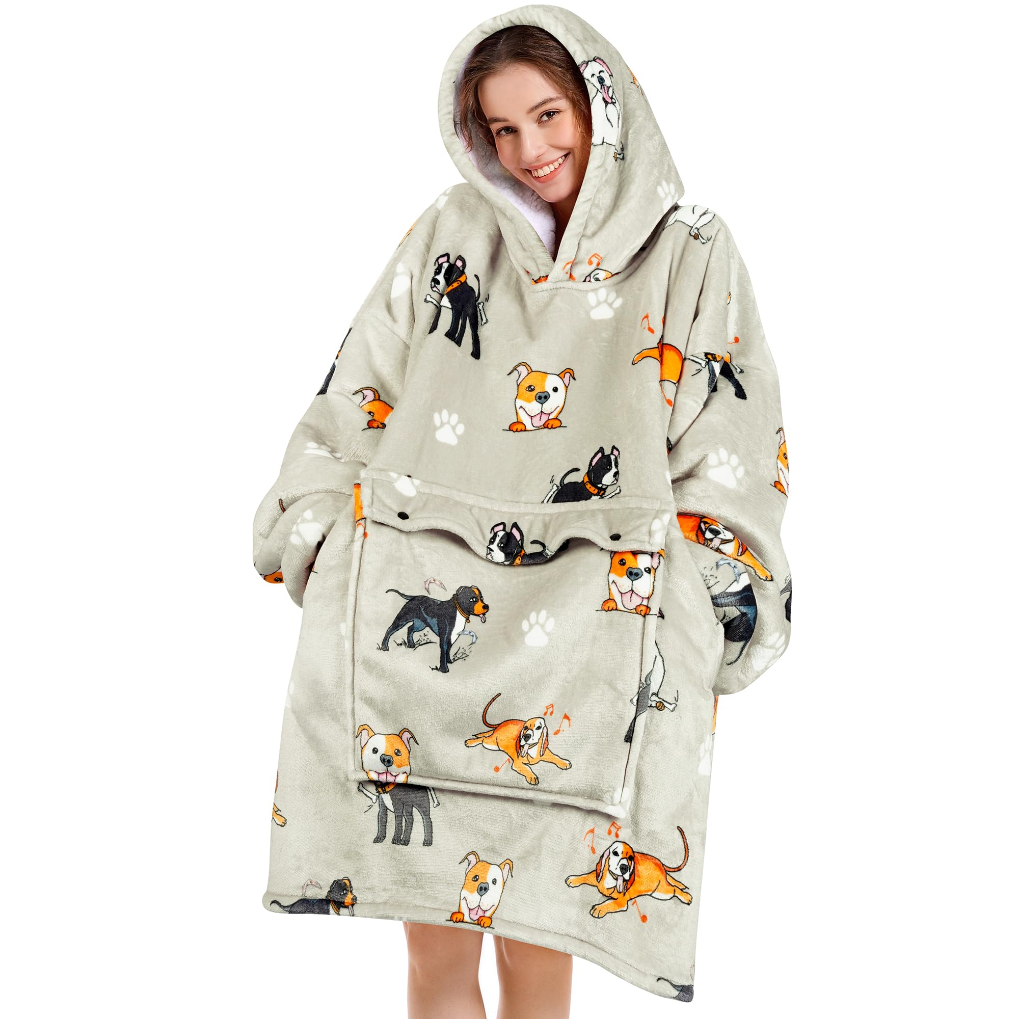 Narecte Cozy Oversized Blanket Hoodie Wearable Blanket Adults Soft Hooded Blanket Hoodie Birthday Gifts for Women Christmas