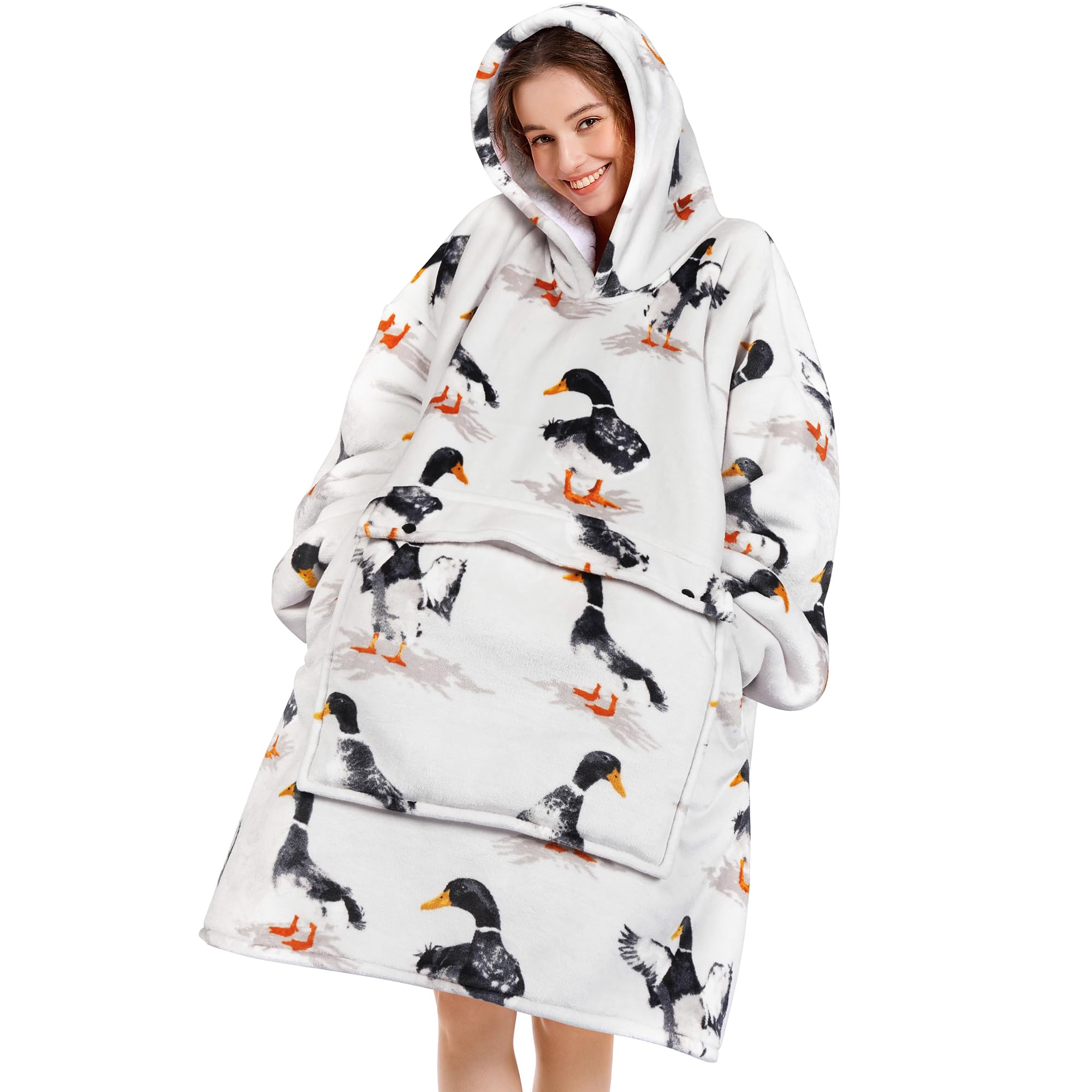 Narecte Cozy Oversized Blanket Hoodie Wearable Blanket Adults Soft Hooded Blanket Hoodie Birthday Gifts for Women Christmas