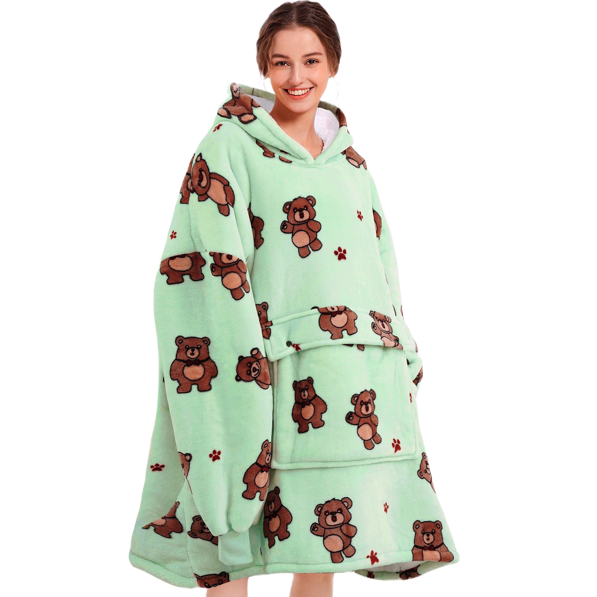 Narecte Cozy Oversized Blanket Hoodie Wearable Blanket Adults Soft Hooded Blanket Hoodie Birthday Gifts for Women Christmas