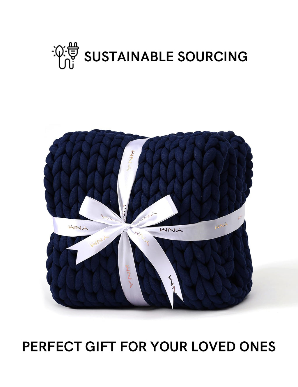 YnM Chunky Throw Blanket, Medium-Weight, Hand Knitted, Skin Friendly, Ventilated and Breathable, Machine Washable, Home Décor Piece for Couch, Sofa and Bed (Atlantis Blue, 40x50 Inch)