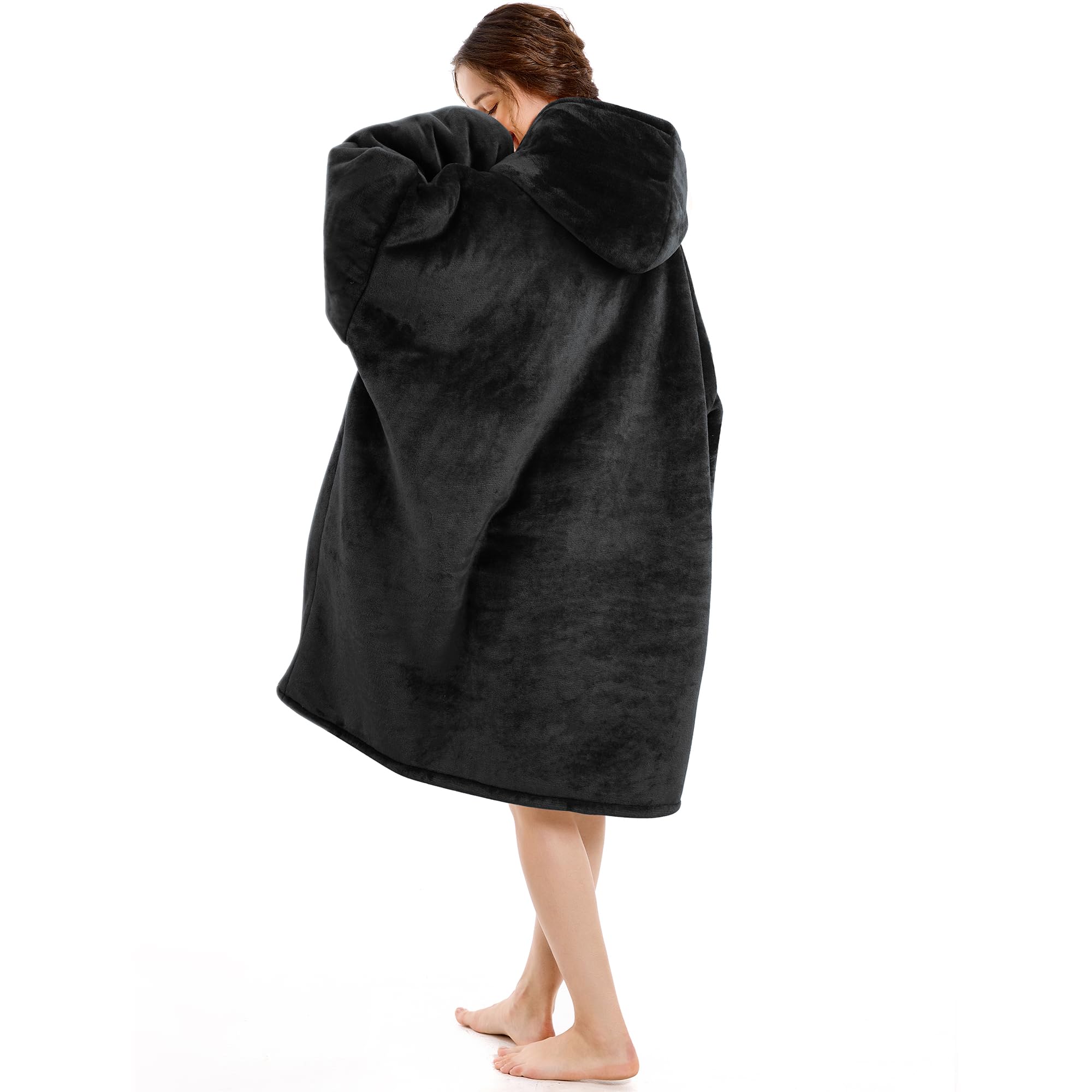 Narecte Cozy Oversized Blanket Hoodie Wearable Blanket Adults Soft Hooded Blanket Hoodie Birthday Gifts for Women Christmas