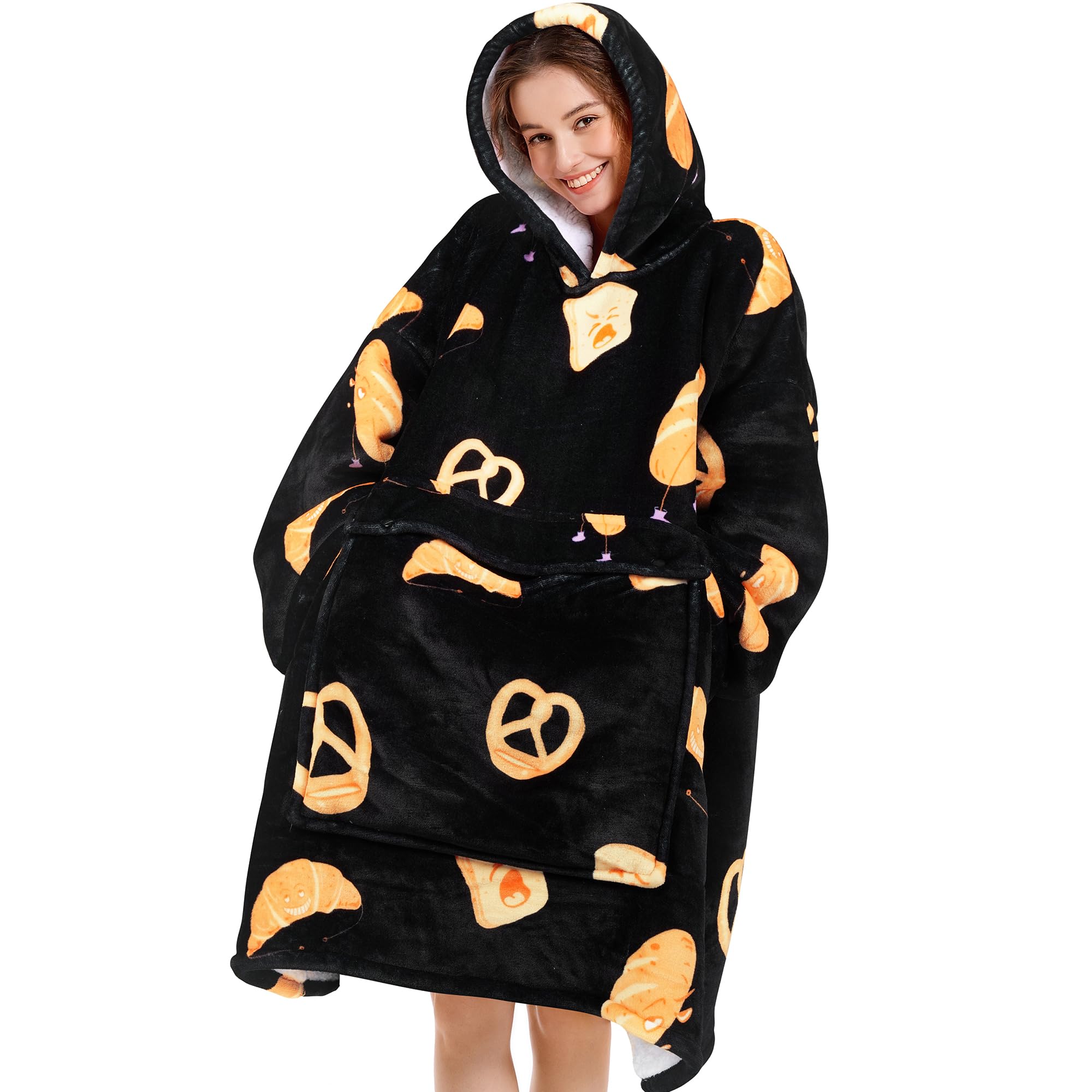Narecte Cozy Oversized Blanket Hoodie Wearable Blanket Adults Soft Hooded Blanket Hoodie Birthday Gifts for Women Christmas