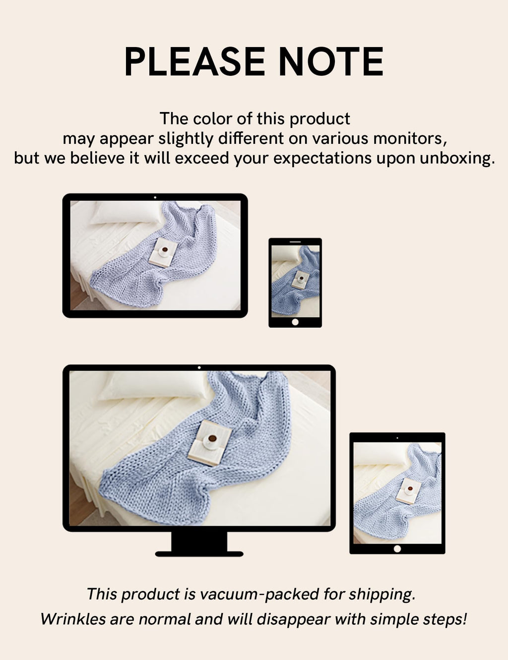 YnM Chunky Throw Blanket, Medium-Weight, Hand Knitted, Skin Friendly, Ventilated and Breathable, Machine Washable, Home Décor Piece for Couch, Sofa and Bed (Atlantis Blue, 40x50 Inch)