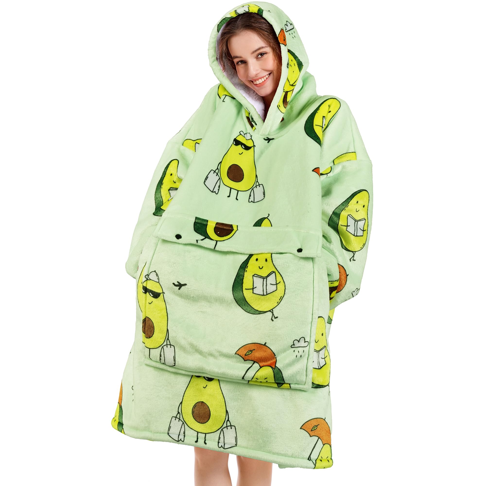 Narecte Cozy Oversized Blanket Hoodie Wearable Blanket Adults Soft Hooded Blanket Hoodie Birthday Gifts for Women Christmas