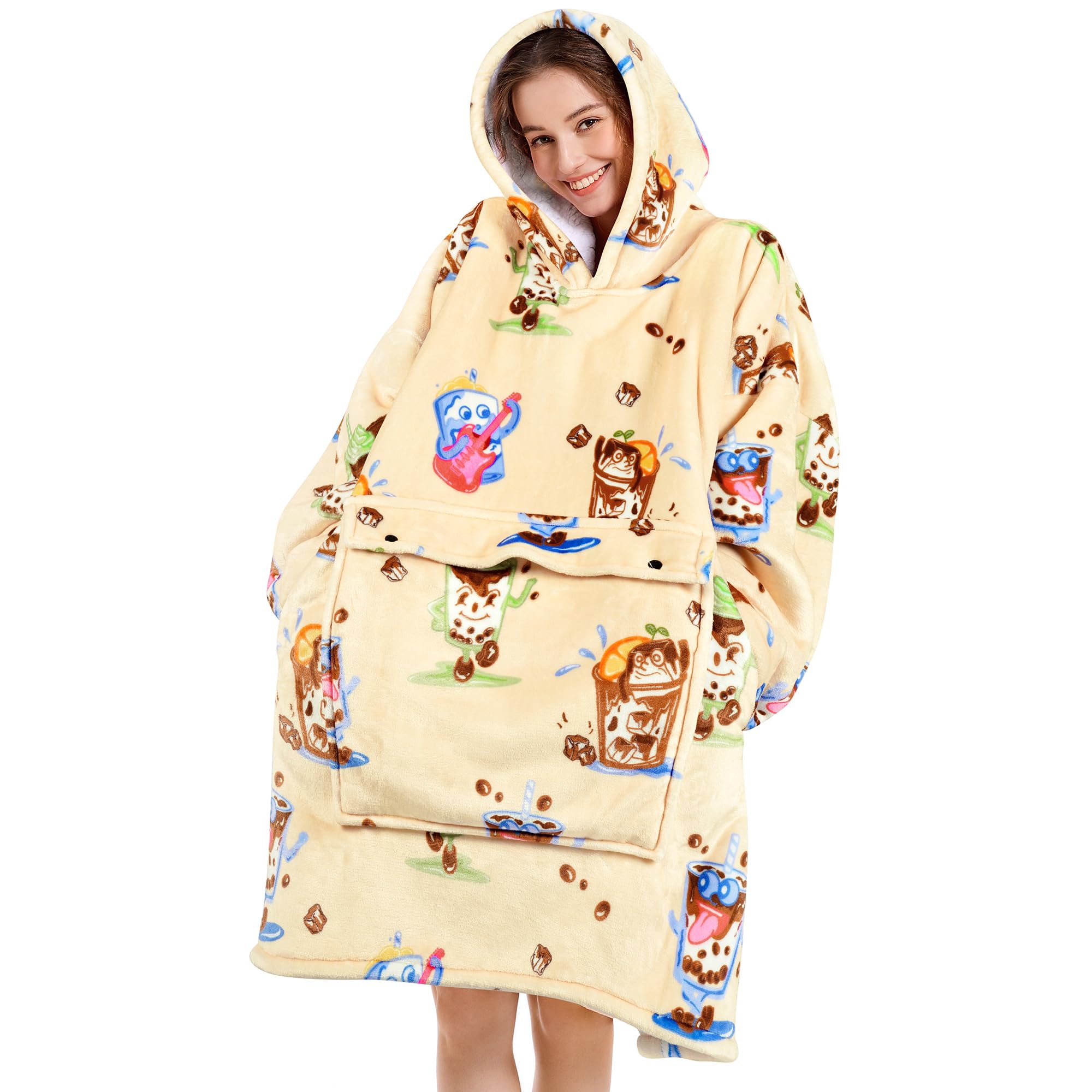 Narecte Cozy Oversized Blanket Hoodie Wearable Blanket Adults Soft Hooded Blanket Hoodie Birthday Gifts for Women Christmas