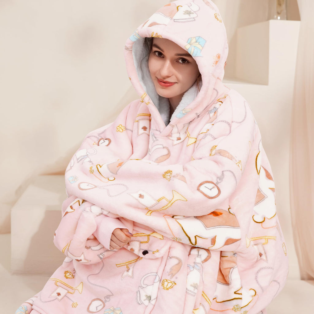 Narecte Cozy Oversized Blanket Hoodie Wearable Blanket Adults Soft Hooded Blanket Hoodie Birthday Gifts for Women Christmas