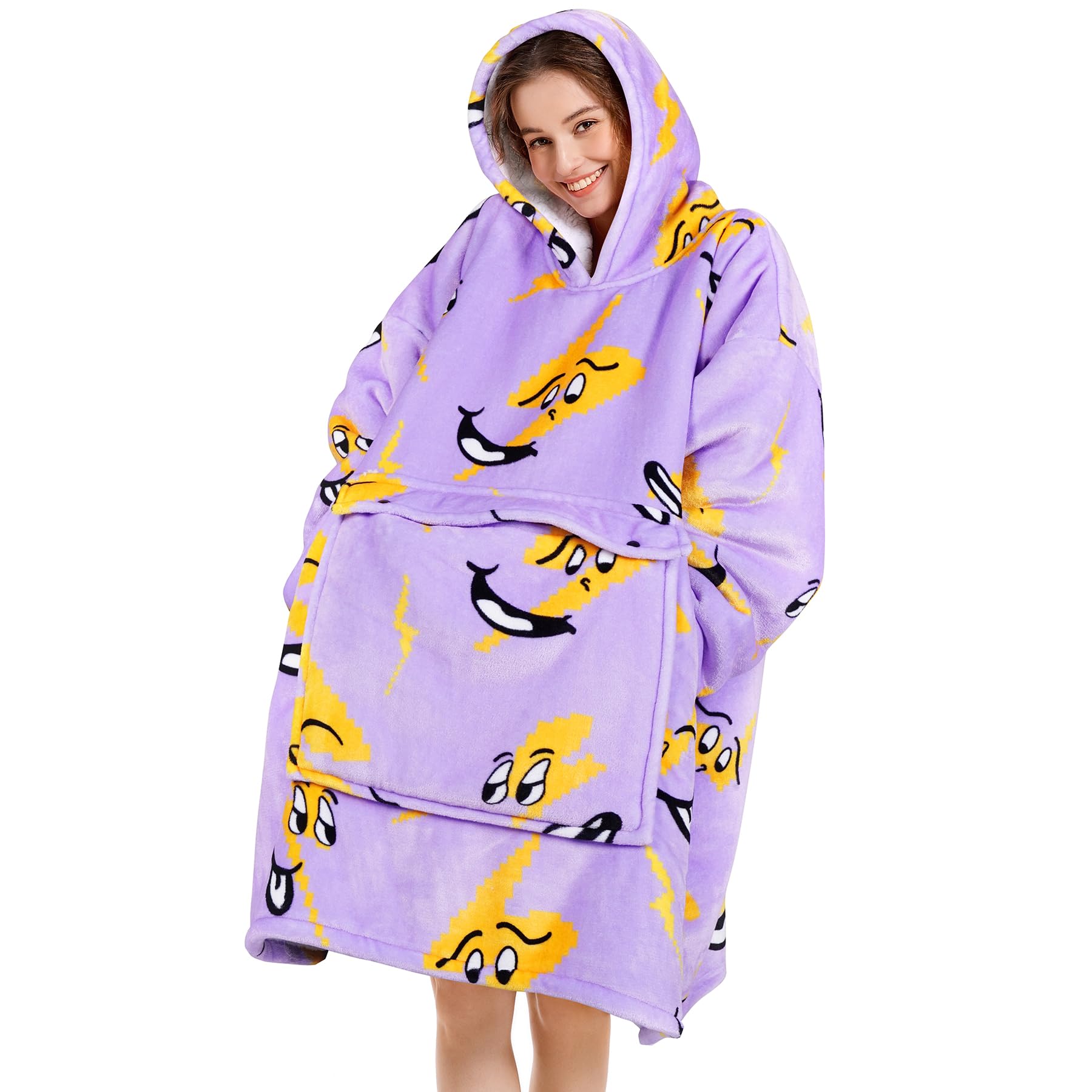 Narecte Cozy Oversized Blanket Hoodie Wearable Blanket Adults Soft Hooded Blanket Hoodie Birthday Gifts for Women Christmas
