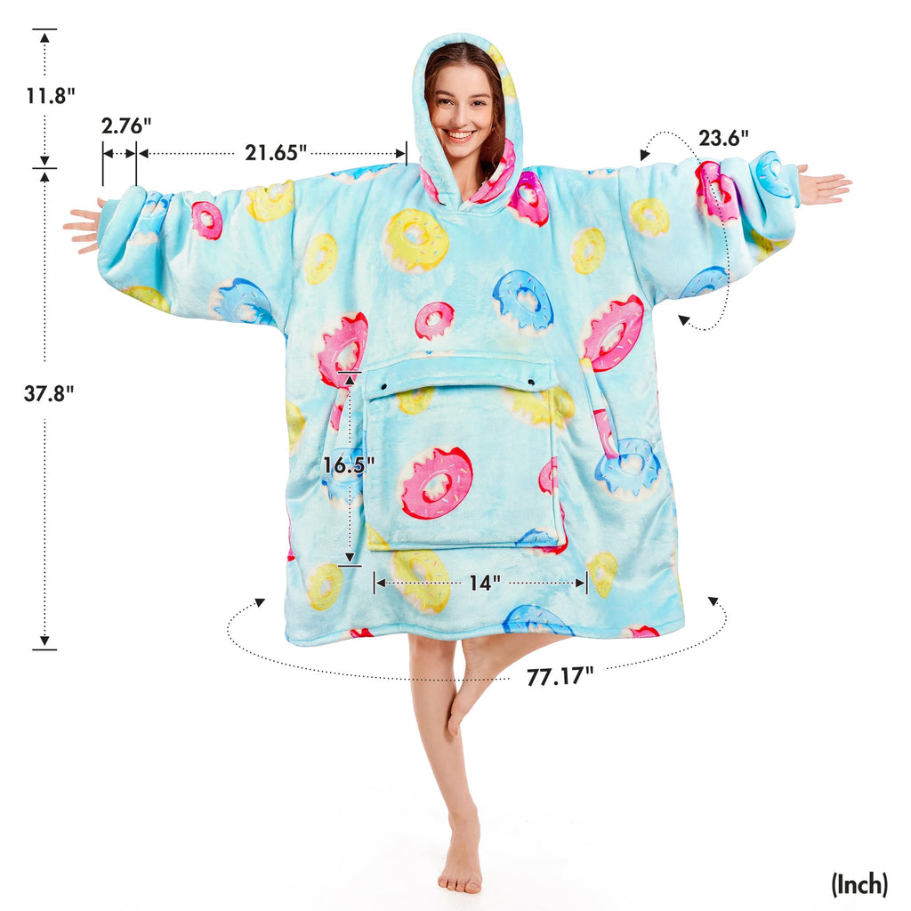 Narecte Cozy Oversized Blanket Hoodie Wearable Blanket Adults Soft Hooded Blanket Hoodie Birthday Gifts for Women Christmas