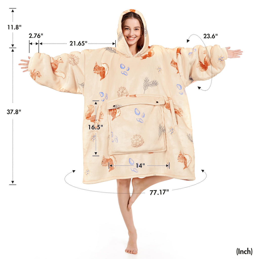 Narecte Cozy Oversized Blanket Hoodie Wearable Blanket Adults Soft Hooded Blanket Hoodie Birthday Gifts for Women Christmas