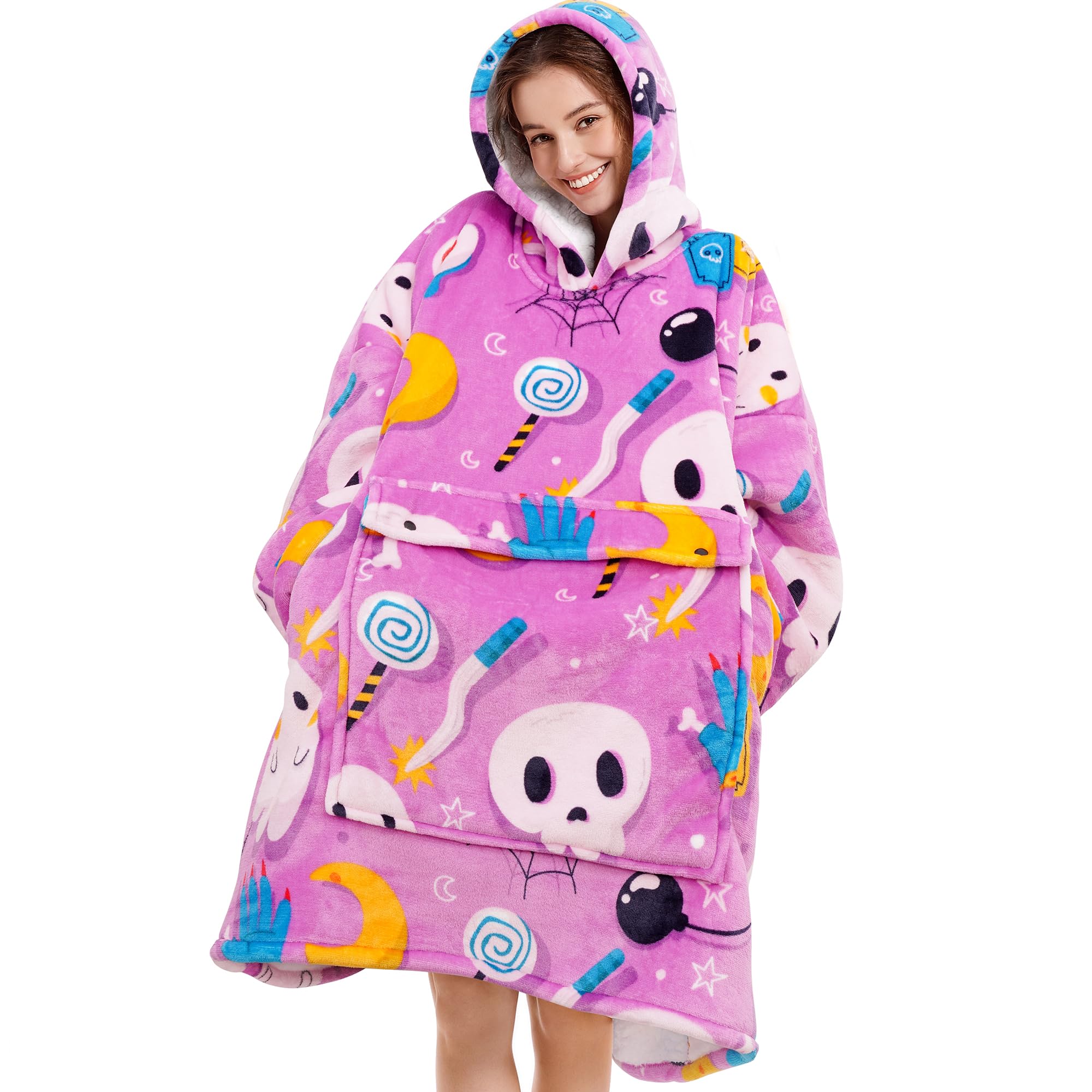 Narecte Cozy Oversized Blanket Hoodie Wearable Blanket Adults Soft Hooded Blanket Hoodie Birthday Gifts for Women Christmas