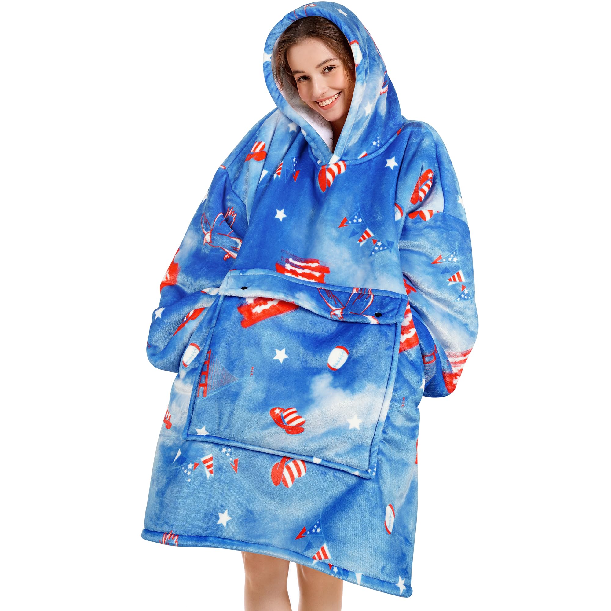 Narecte Cozy Oversized Blanket Hoodie Wearable Blanket Adults Soft Hooded Blanket Hoodie Birthday Gifts for Women Christmas