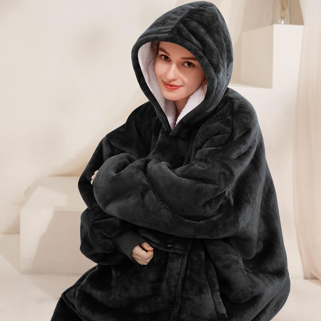 Narecte Cozy Oversized Blanket Hoodie Wearable Blanket Adults Soft Hooded Blanket Hoodie Birthday Gifts for Women Christmas