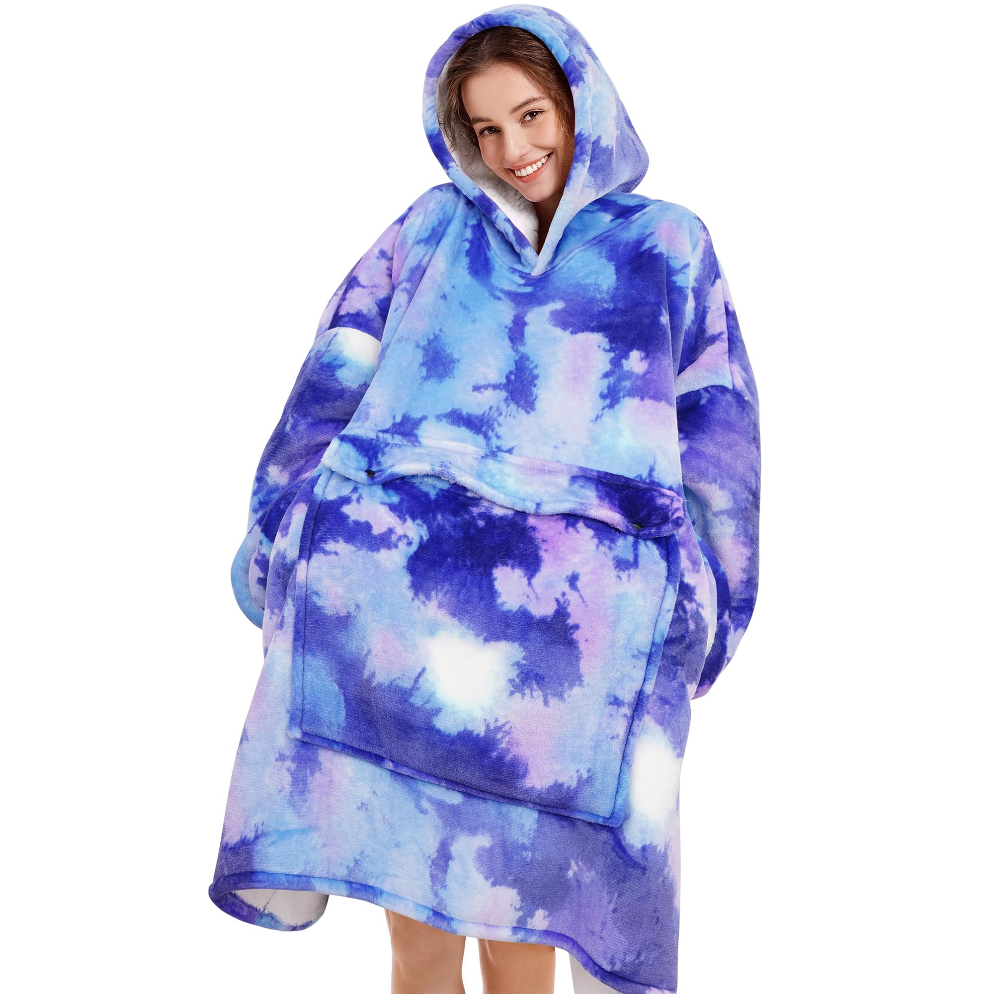 Narecte Cozy Oversized Blanket Hoodie Wearable Blanket Adults Soft Hooded Blanket Hoodie Birthday Gifts for Women Christmas