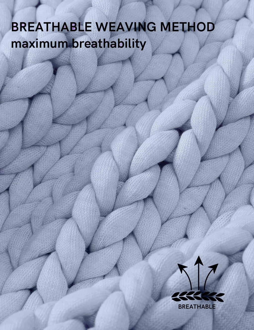 YnM Chunky Throw Blanket, Medium-Weight, Hand Knitted, Skin Friendly, Ventilated and Breathable, Machine Washable, Home Décor Piece for Couch, Sofa and Bed (Atlantis Blue, 40x50 Inch)