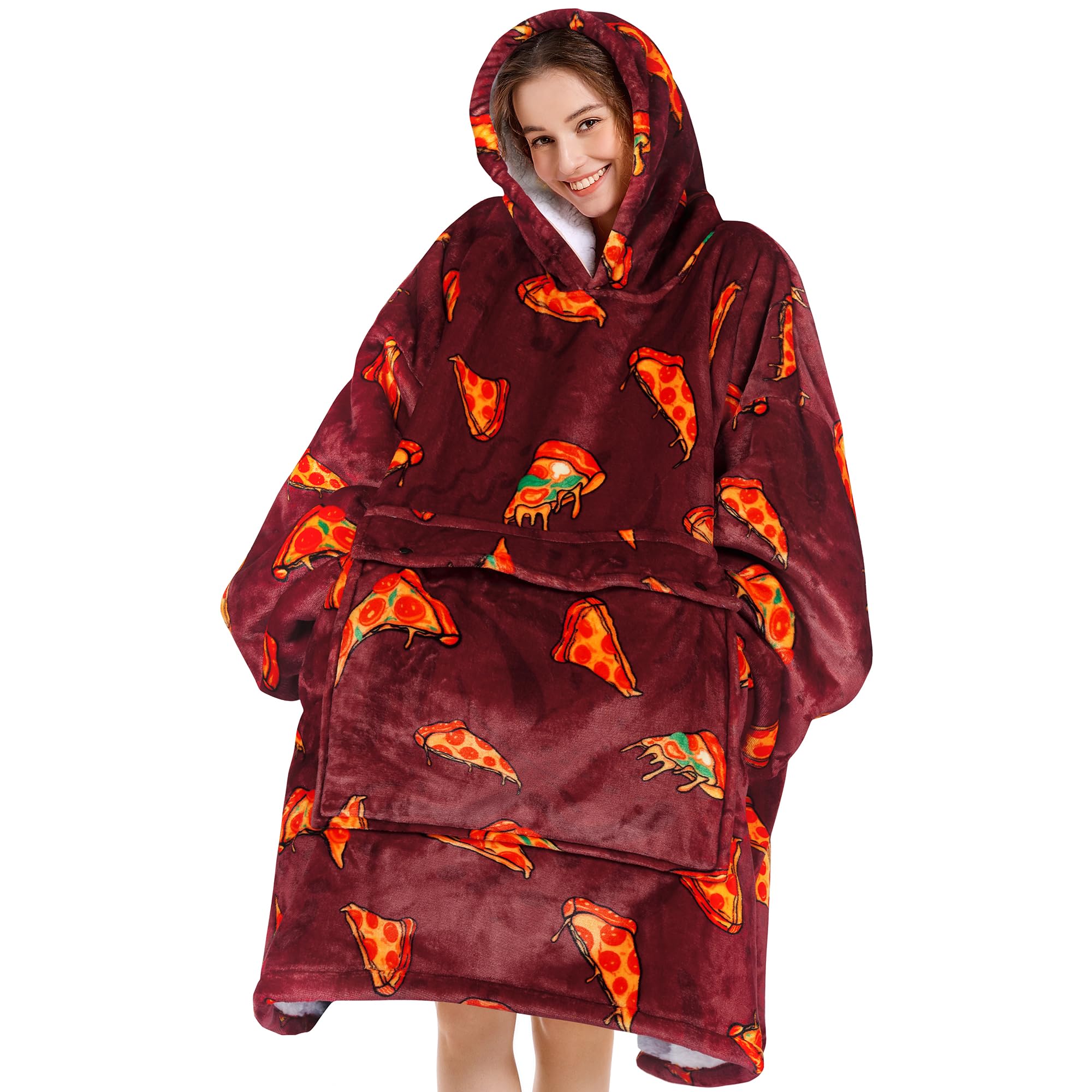 Narecte Cozy Oversized Blanket Hoodie Wearable Blanket Adults Soft Hooded Blanket Hoodie Birthday Gifts for Women Christmas