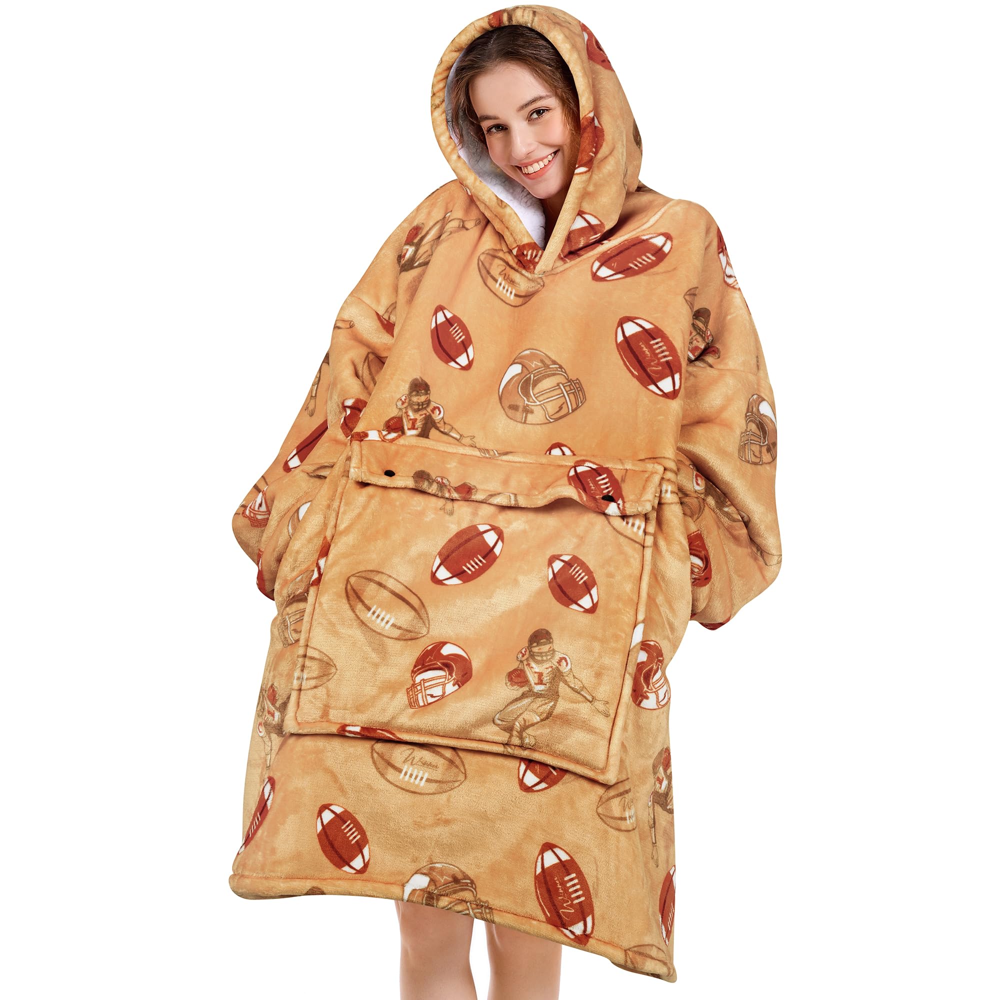 Narecte Cozy Oversized Blanket Hoodie Wearable Blanket Adults Soft Hooded Blanket Hoodie Birthday Gifts for Women Christmas