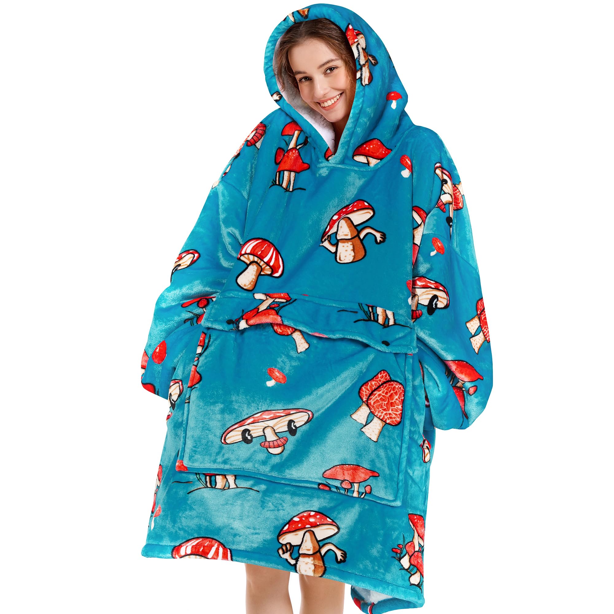 Narecte Cozy Oversized Blanket Hoodie Wearable Blanket Adults Soft Hooded Blanket Hoodie Birthday Gifts for Women Christmas