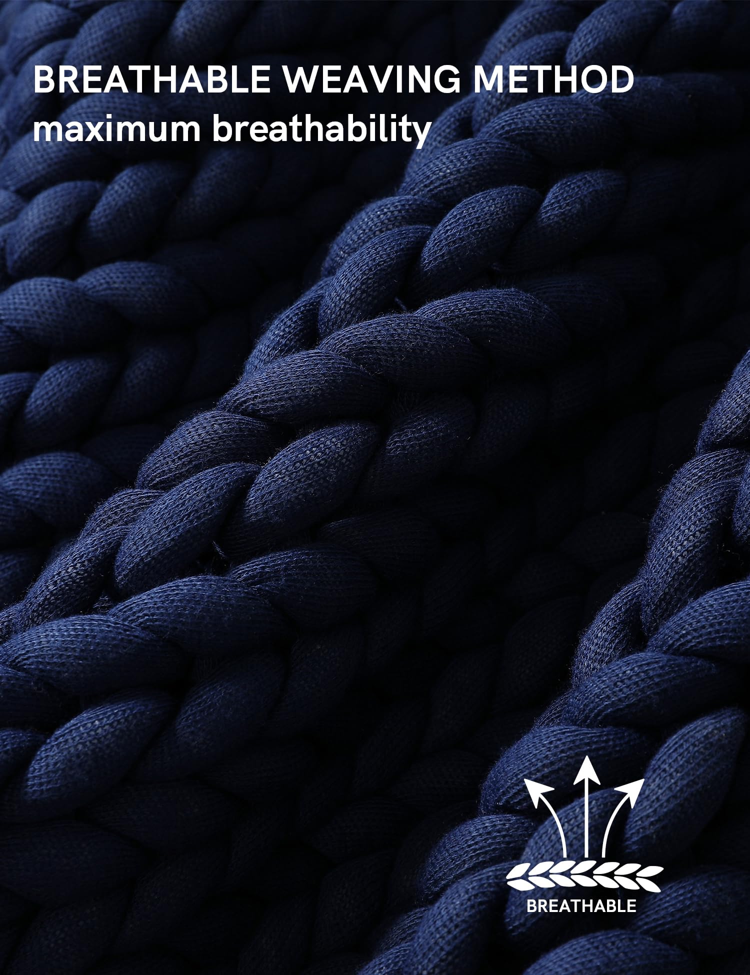 YnM Chunky Throw Blanket, Medium-Weight, Hand Knitted, Skin Friendly, Ventilated and Breathable, Machine Washable, Home Décor Piece for Couch, Sofa and Bed (Atlantis Blue, 40x50 Inch)