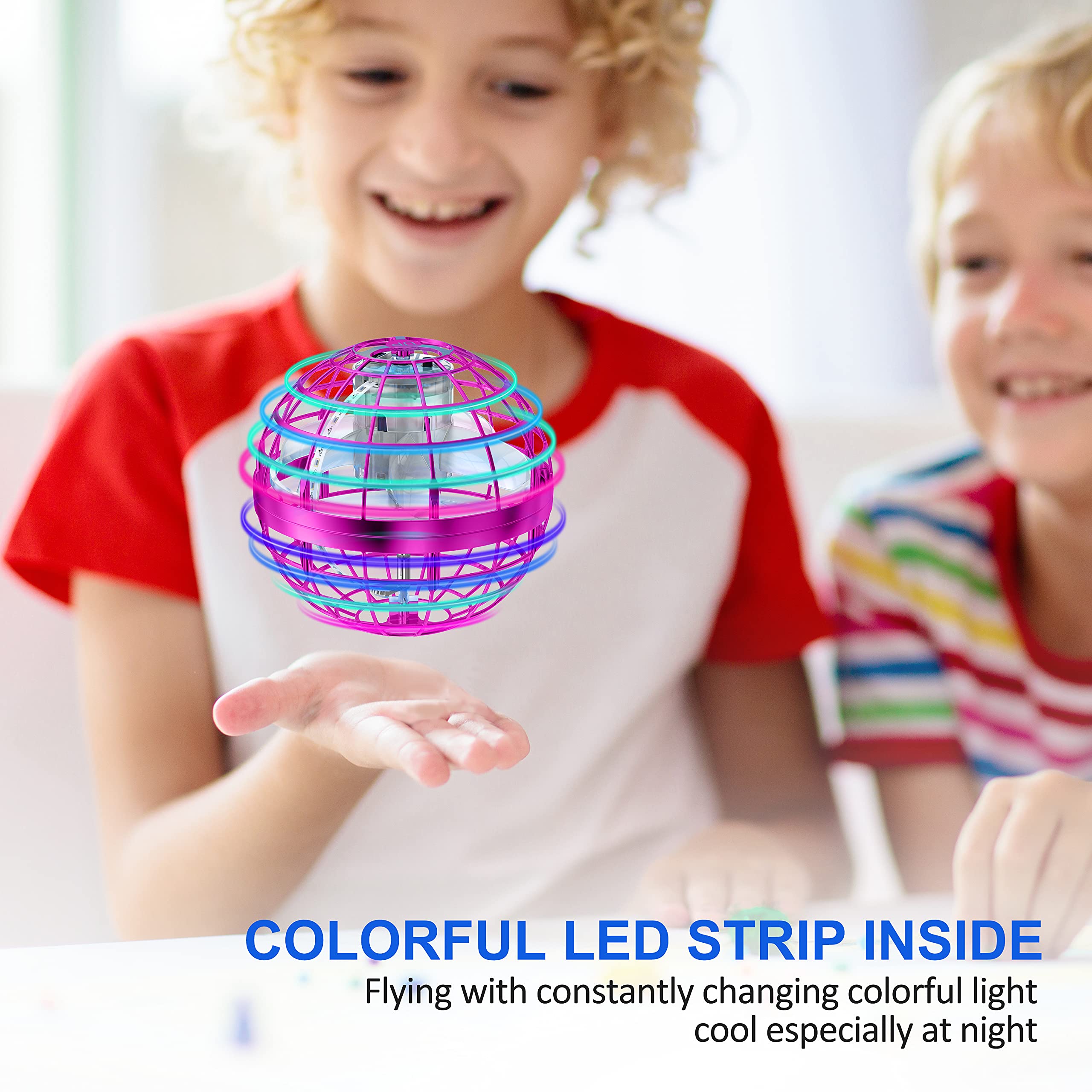 2025 Flying Orb Ball Toy,Cosmic Globe Boomerang Hover Ball Galactic Fidget Spinner, Hand Drone Orbit, Cool Toys Gift for 6 7 8 9 10+ Year Old Boys Girls Teens Outdoor Toys(Pink)