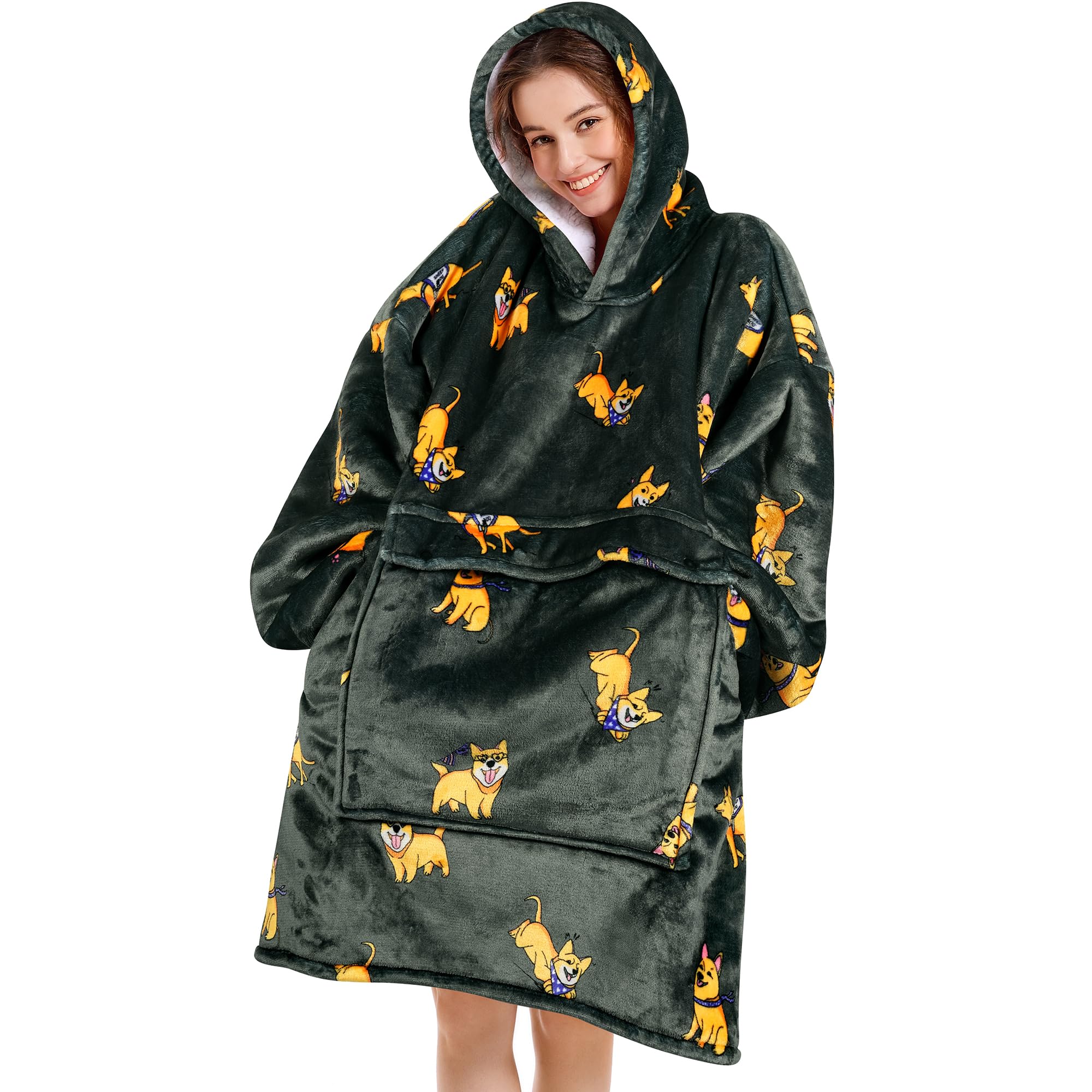 Narecte Cozy Oversized Blanket Hoodie Wearable Blanket Adults Soft Hooded Blanket Hoodie Birthday Gifts for Women Christmas
