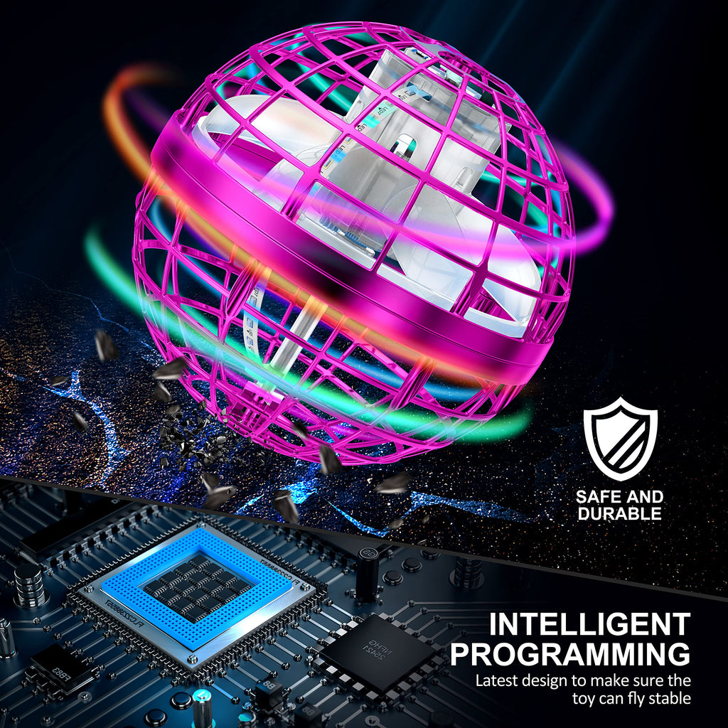 2025 Flying Orb Ball Toy,Cosmic Globe Boomerang Hover Ball Galactic Fidget Spinner, Hand Drone Orbit, Cool Toys Gift for 6 7 8 9 10+ Year Old Boys Girls Teens Outdoor Toys(Pink)