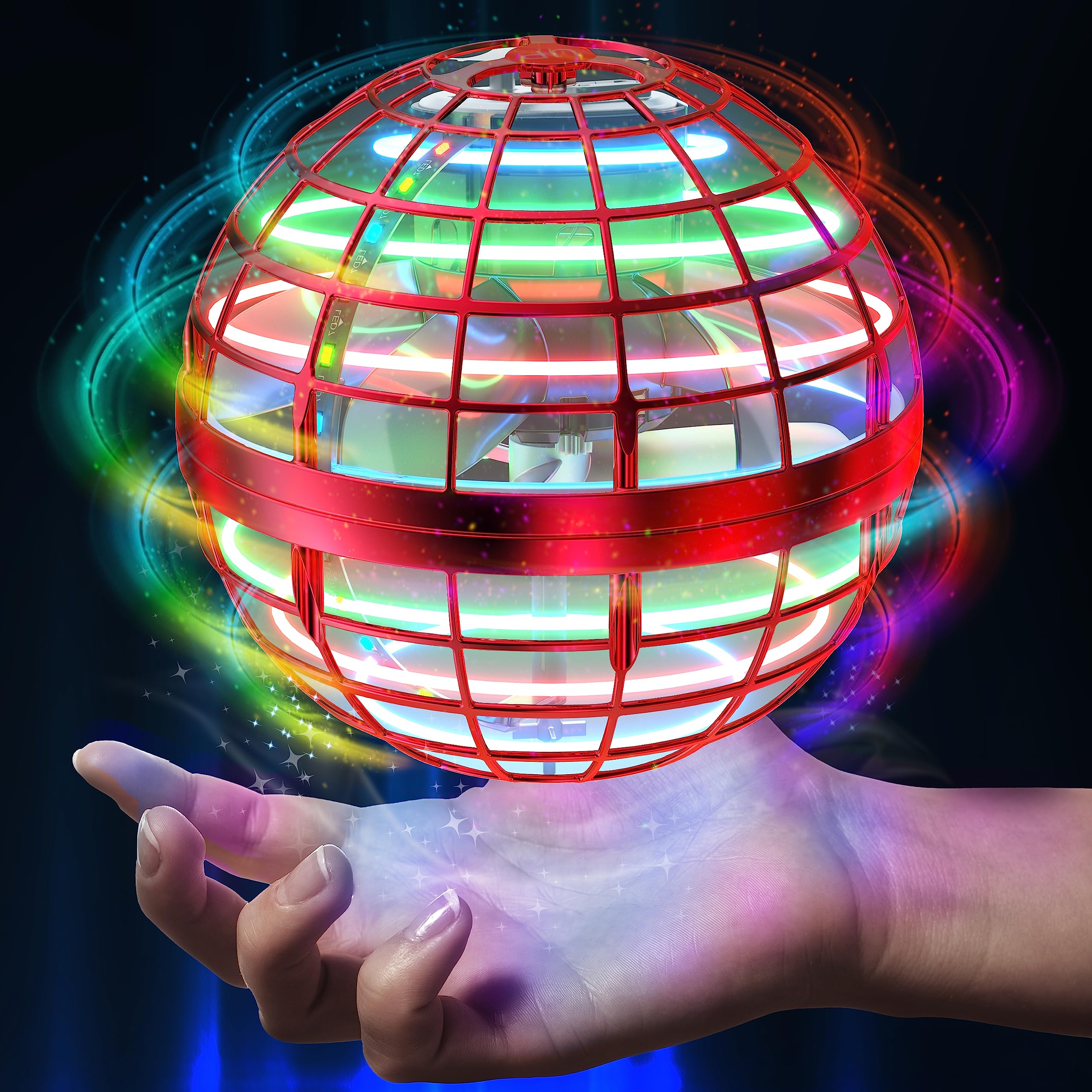 2025 Flying Orb Ball Toy,Cosmic Globe Boomerang Hover Ball Galactic Fidget Spinner, Hand Drone Orbit, Cool Toys Gift for 6 7 8 9 10+ Year Old Boys Girls Teens Outdoor Toys(Pink)